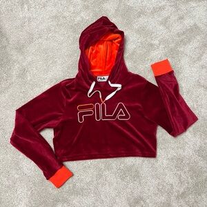Fila Velour Cropped Hoodie